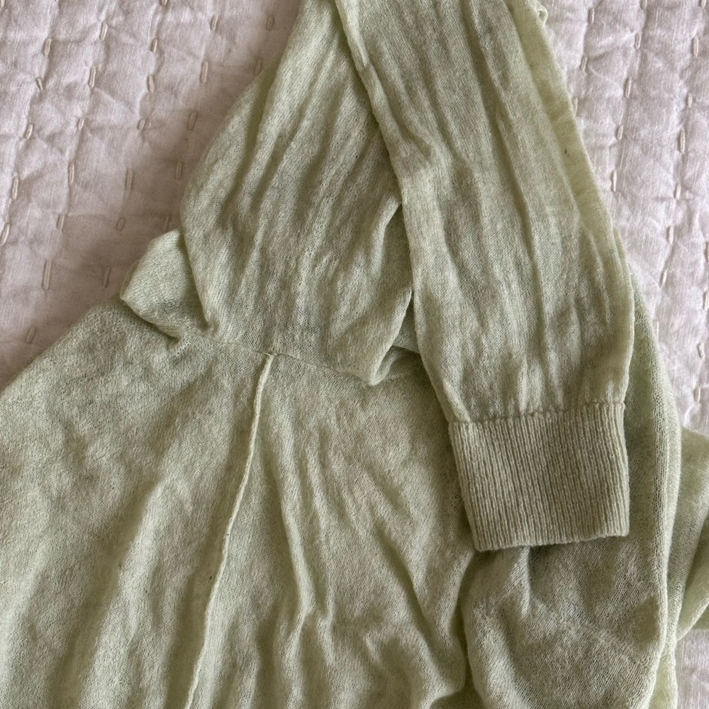 Everlane The Featherweight Alpaca Cardigan Small Green - Picture 11 of 12